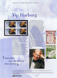 #735 37c Yip Harburg USPS Commemorative Stamp Panel - Picture 1 of 1