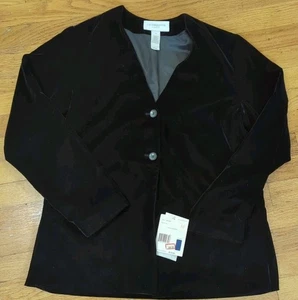 Nuevo Liz Claiborne Lizsport Para Mujer Sencillo Pecho Forrado Negro Talla M Nuevo con etiquetas - Imagen 1 de 8