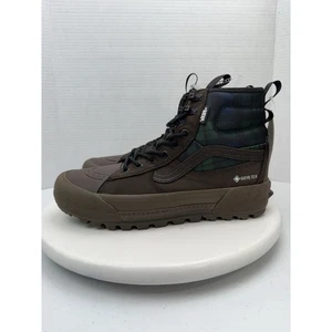Vans Sk8-Hi GORE-TEX MTE-3 Womens Sz 9 Tech Green Plaid Brown Hiking Boots Shoes - Picture 1 of 11