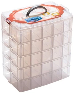 5 Layers Stackable Storage Container Clear 50 Adjustable Compartments,Compati... - Picture 1 of 9