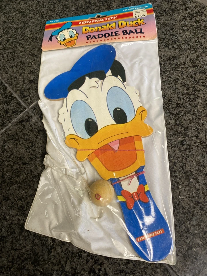1990 Mickey Mouse Paddle Ball Toy TootsieToy #249 Disney