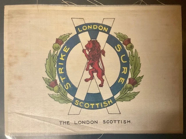 BDV SILK CIGARETTE CARD-REGIMENTAL COLOURS AND CRESTS-G Size THE LONDON SCOTTISH - Image 1 of 1