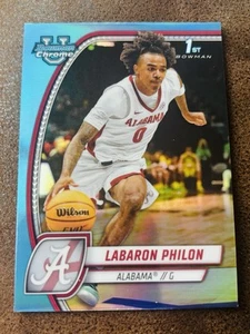 2025 Bowman Chrome U Labaron Philon #49 Sky Blue Refractor Alabama - Picture 1 of 2