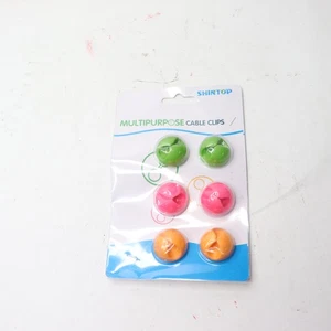 (6-Pk) Shintop Flexible Desk Cable Clips Rubber Assorted Color - Picture 1 of 4