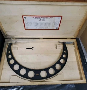 Starrett 436 16 - 17 inch Mechanical Outside Micrometer Ratchet .0001 Wood Box - Picture 1 of 11