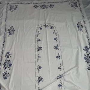Blue Danube Tablecloth Sunweave Linen Corp 60" X 102" - Picture 1 of 3