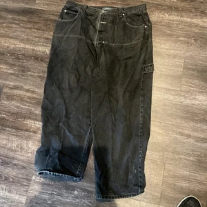Jeans de mezclilla BOSS USA bordados de carpintero negros 38x30 holgados - Imagen 1 de 6