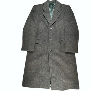 Nino Cerruti 40 Reg Gray Cashmere Wool Blend Lined Overcoat Topcoat Coat Trench - Picture 1 of 11