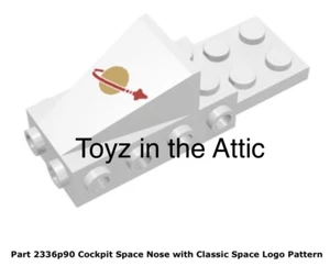 Lego 1x 2336p90 Blanco Cabina Espacio Nariz Clásico Espacio Logo Patrón Vg 6827 6849 - Imagen 1 de 2