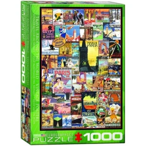 Eurographics 1000 Piece Jigsaw Puzzle - Travel Around The World Vintage Posters - Picture 1 of 1