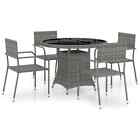 5-piece Outdoor Dining Set Garden Patio Chairs Table Furniture Setting Rattan