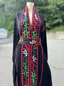 Embroidered Thobe Abaya Traditional Palestinian ARABIAN caftan Dress Red Size M - Picture 1 of 8