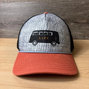 PrAna Hat Cap Snap Back Womens Gray Orange Van Life Outdoors Trucker - Picture 1 of 11