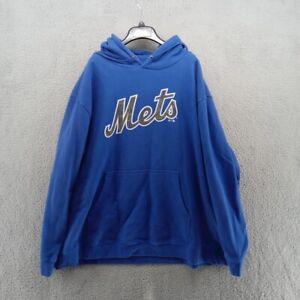 New York Mets Sweatshirt Mens 4XL Blue Camo Spellout Hoodie Fanatics MLB
