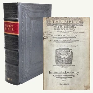 1577 Folio Illustrated Geneva Bible - Complete and Rebound - Picture 1 of 18