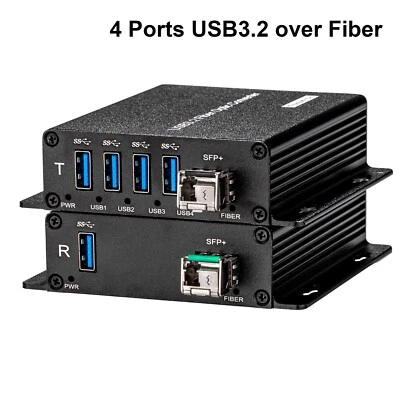 4Port USB 3.2 Extender over Fiber Optic 250M Singlemode, 10G SFP include  1 Set - Image 1 of 4