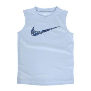 NIKE Boys Dri-FIT Swoosh Sleeveless Tee ** LIGHT ARMORY BLUE - 7 ** NWT - Picture 1 of 5