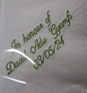 Funeral Hankies with Scallop edging can be personalised one or Lot upto 10 - Picture 1 of 4