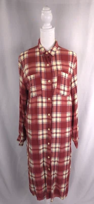 Mujer Vestido Pequeño Cuadros Longline Camisa Vestido Plumero Túnica Foto 1 de 4