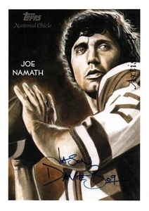 2009 Topps National Chicle Cabinet NCSS6 Joe Namath Jason Davies Signed AP 12/50 - Picture 1 of 2