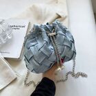 Pearl Pendant Crossbody Bag Cloth Handbag Trend Bucket Bag  Women Girls