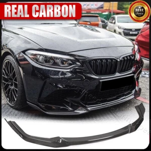 REAL Carbon Fiber Front Bumper Lip Splitter For 2019-2021 BMW F87 M2 Competition - Picture 1 of 13