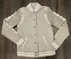 Hard Tail Forever Golden Goose Look Retro Varsity Style Soft Grey Jacket Size XS - Picture 1 of 4