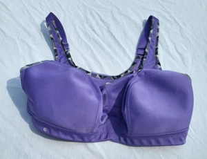 Glamorise Sport Bra Women's 42D Purple Adjustable Back Closure - Picture 1 of 7