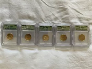 Year 2002 United States mint state quarters lot of five graded by ICG - Picture 1 of 3