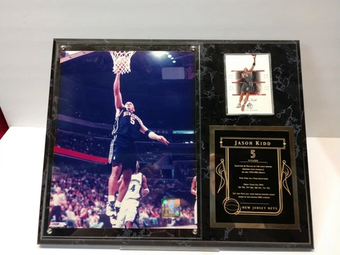 JASON KIDD NEW JERSEY NETS FRAMED PHOTO, CARD & PLAQUE - 15" X 12" Cover