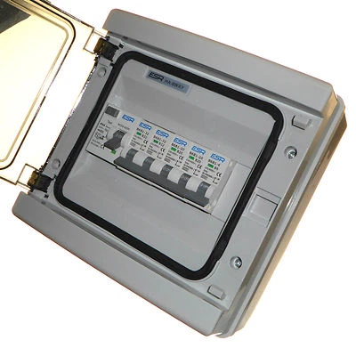 Weatherproof Consumer Unit with 63 Amp 30mA RCD Trip Switch and Choice of MCBs - Image 1 of 4