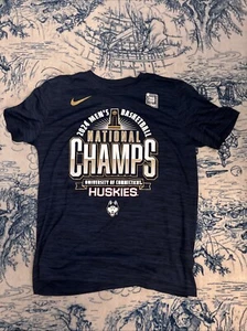 Nike Uconn Huskies 2024 Mens Basketball National Champions T Shirt Size Large - Picture 1 of 5