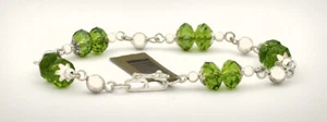 LAB-CREATED PERIDOT CRYSTAL BRACELET .925 Sterling Silver *** NEW WITH TAG *** - Picture 1 of 3