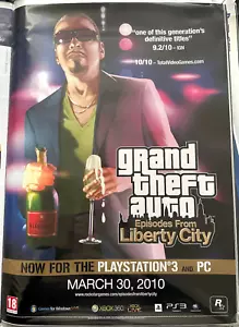 GTA Grand Theft Auto Liberty City RARE PS3 XBOX 360 42cm x 59cm Promo Poster - Bild 1 von 1