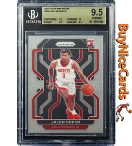2021-22 Jalen Green Panini Prizm Base RC Rookie # 306 BGS 9.5 True Gem + - Foto 1 di 4