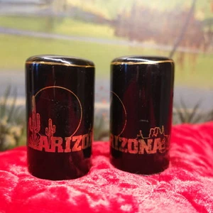 Redware NERO vintage? ARIZONA State US Set Shaker Sale e Pepe Argilla Giappone Alto 3" - Foto 1 di 3