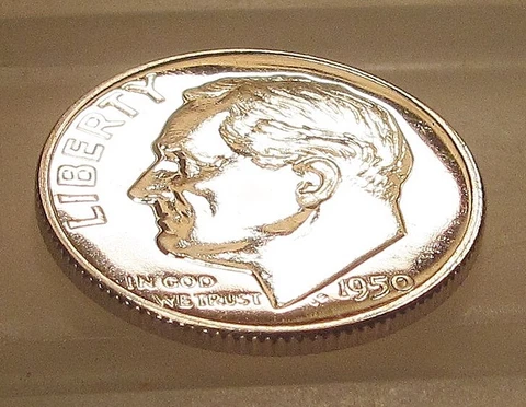 1950 Choice  /  Gem Proof Dime  90% Silver ~ Original  Blazing Luster ~ #722 ~30 Cover
