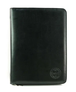 Schreibmappe Schwarz Leder A4 - Ledermappe Dokumentenmappe Laptop Tablet Mappe - Bild 1 von 12