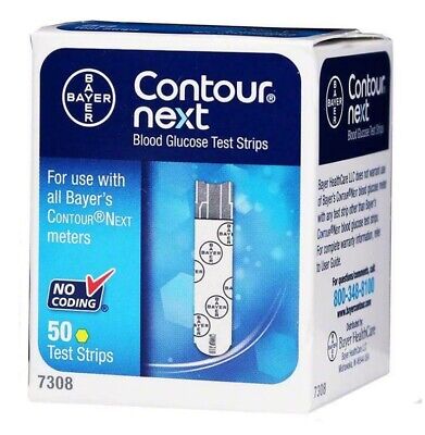 Bayer Contour Next Blood Glucose Test Strips 50/100/200 Pack EXP: 12/31/2023 • 24.95$