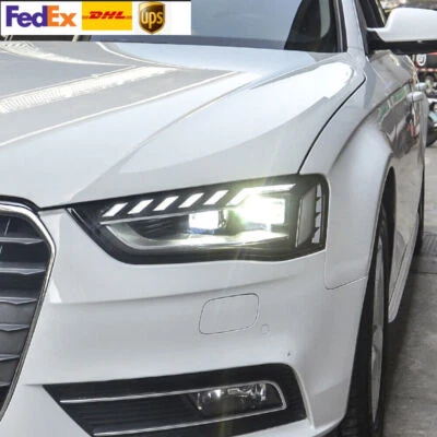 LED Headlights For Audi A4 2013 -2016 DRL 4 Lens Sequential Turn Signal Assembly - Image 1 of 4