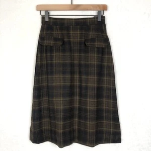 Gonna midi vintage Pendleton lana vergine 24" vita a quadri finte tasche A-Line usata in ottime condizioni - Foto 1 di 9