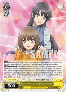 Weiss Schwarz: Rascal Does Not Dream Series- SBY/W114-E005 Kaede & Mai Sakura R - Picture 1 of 1