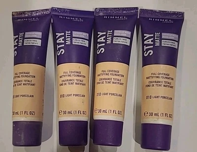Rimmel Stay Matte Liquid Mousse Foundation #010 Light Porcelain 1 Fl Oz 4 Tubes - Image 1 of 3
