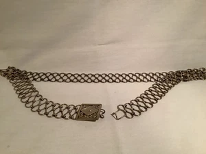 Vintage Shiny Silver Tone Costume Belt Chain Thai Handcrafted 1970’s Thailand - Picture 1 of 4