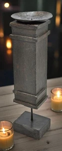 Antique Wooden Candle Holder Stand Original Old Hand Carved - Picture 1 of 7