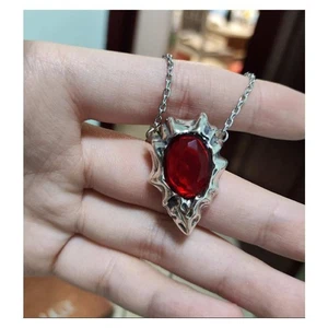 UK For Devil May Cry 5 DMC Dante Devil Hunter Cosplay Pendant Necklace Red Stone - Picture 1 of 4