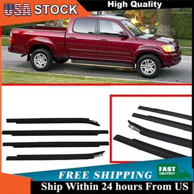 4Pcs For 2000-2006 Toyota Tundra Double Cab Weatherstrip Outer Lower Window USA - Image 1 of 4