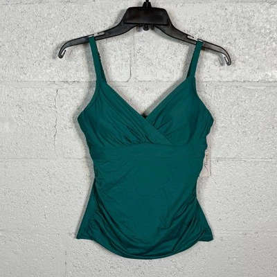 Anne Cole Womens Live in Color Underwire Triangle Tankini Top Green  34C/36B $68 - Image 1 of 4