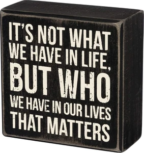 35144 Classic Black and White Box Sign, 4 X 4-Inches, Who We Have - Picture 1 of 12
