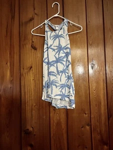 Old Navy Palm Tree Tank Dress Girls Size Small 6-7 Sleeveless Summer - Picture 1 of 3